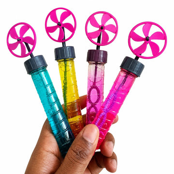 AXNORA (Pack 18Pcs) Bubble Fan Toy for Kids/Bubble Stick Toy for Stick with Windmill Fan/Birthday Return Gift for Kids Age 3,4,5
