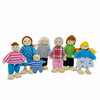 Wooden Dollhouse Family Set Dollhouse Dolls Wooden Doll Family Pretend Play Figures, 7 Piece Miniature Doll House Doll Figures, 
