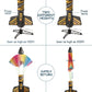 SainSmart Jr. Rocket Launcher for Kids, Motorized Air Rocket, 200ft Altitude, Black, 5"L x 10"H, Plastic, Model: Rakete Spielzeug
