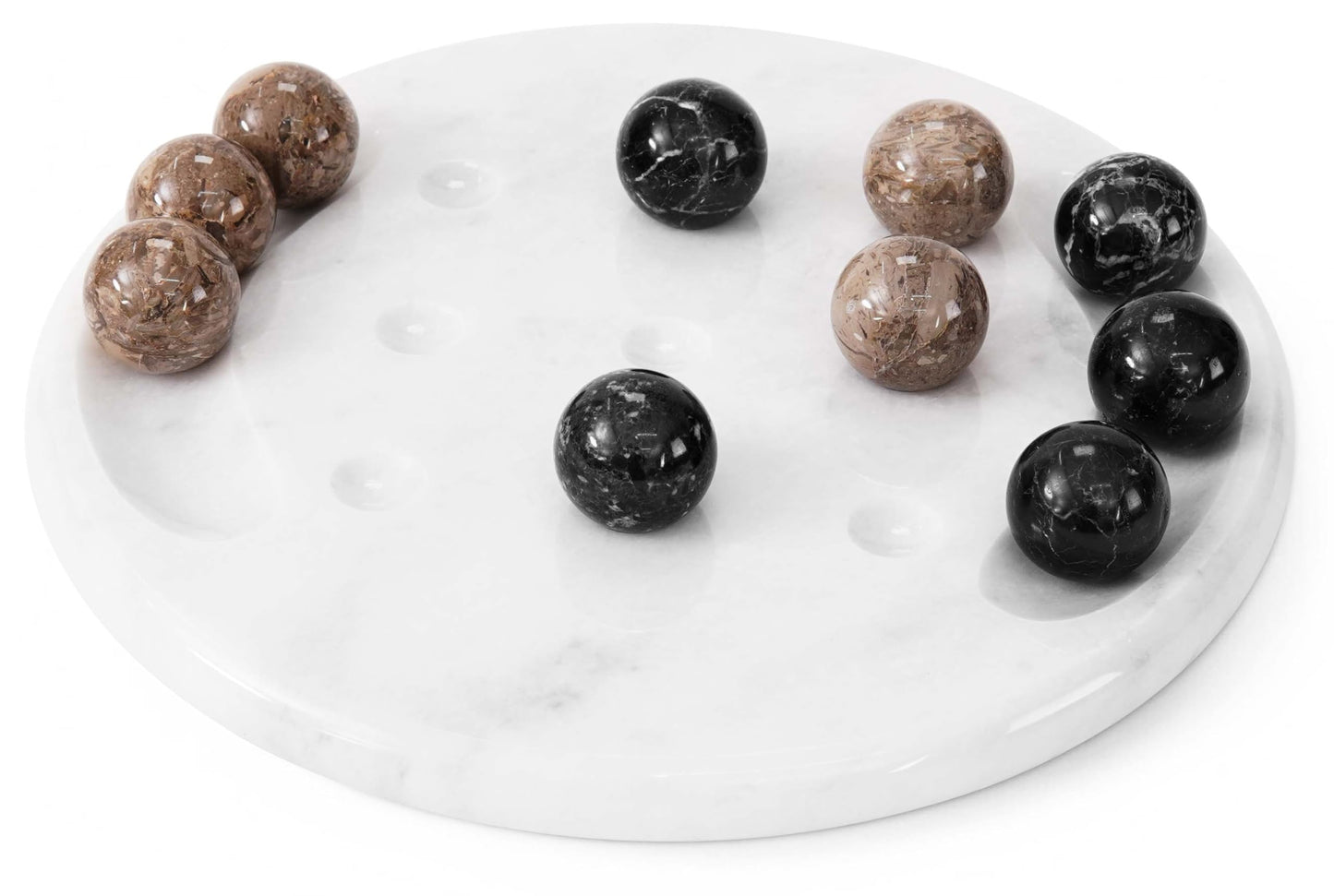 Radicaln Marble Tic Tac Toe 10 Inches Black and Oceanic Handmade Board Game for mature-themed and Family - Ideal Outdoor & Travel Game  Fun Gift for mature-themeds  Best for Coffee Table Centerpiece