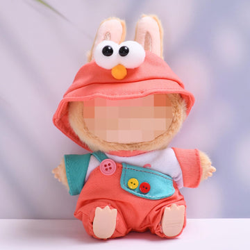 Clothes For Labubu Doll, Cute Hat & Outfit Set For Labubu 17Cm Dolls, Adorable Dress-Up Accessories For Labubu Doll (Red Bird)