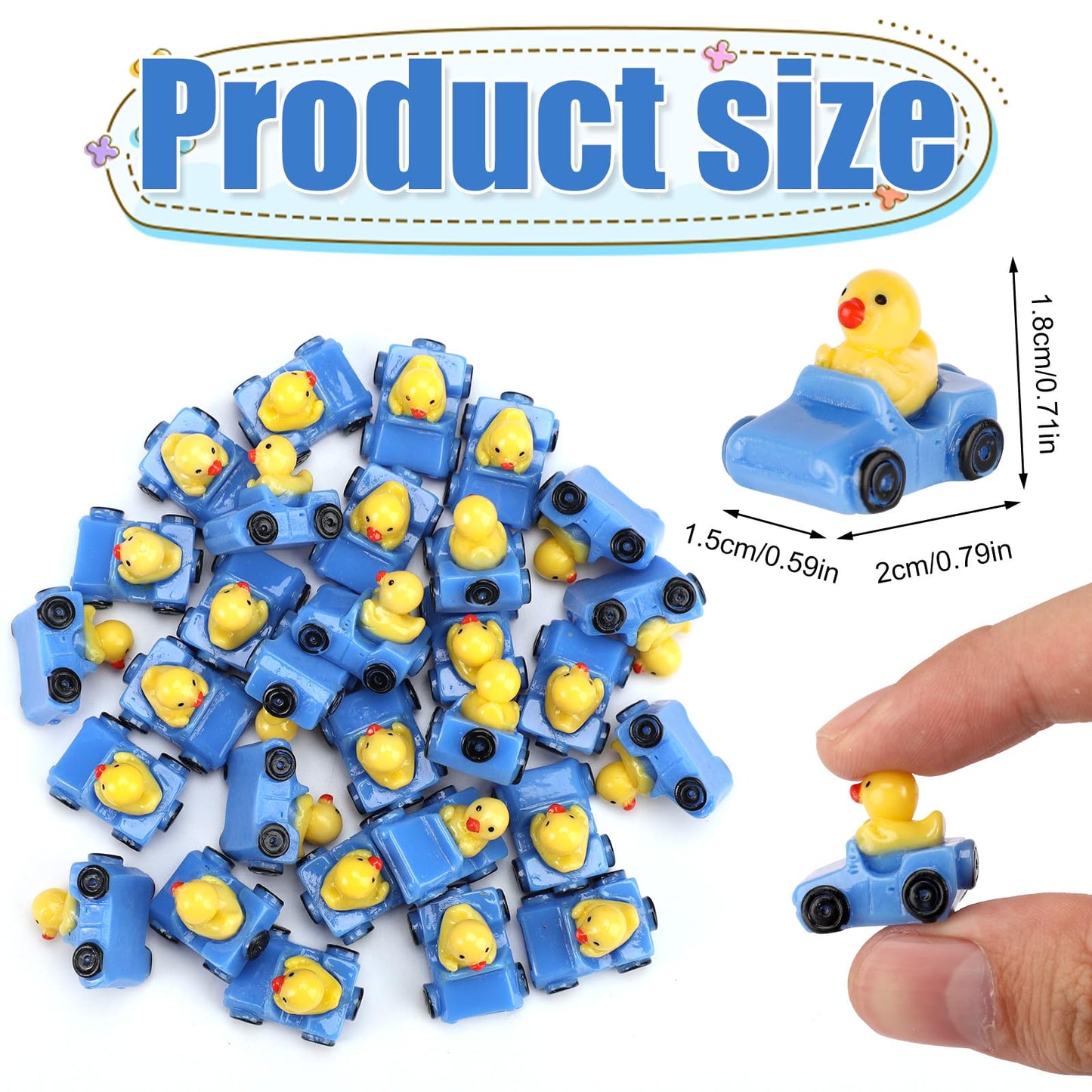 Tinoaly 30pcs Miniature Duck Figures  Whimsical Resin Mini Ducks in a Car  Dark Blue  1:12 Scale  mature-themed  Unisex  Ornament