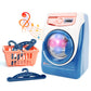 Deao Washing Machine Toy For Kids Dollhouse Furniture Pretend Play Household Appliance Realistic Sounds With Lights Laundry Play
