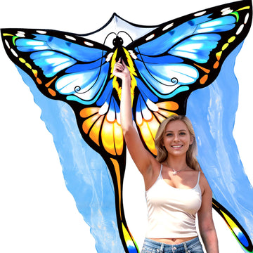SGftre Beautiful Blue Tulle Butterfly Kites for mature-themed and Kids Ages 4-8
