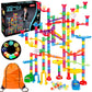 Meland Marble Run - 208Pcs Marble Maze Game Building Toy For Kids, Marble Track Race Set & Stem Learning Toy Gift For Boy Girl Age 4 5 6 7 8 9+(142 Pcs + 60 Glass + 5 Led Lighted Marbles)