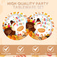 40pcs Turkey Thanksgiving Party Supplies Kit, Autumn Disposable Dinnerware Includes, Dessert Plates, Napkins for Fall party Deco