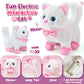 Golray Cat Toys For Kids Girls Gift, Electronic Interactive Plush Toy Cat Can Walk And Meow - 16 Pcs Carrier & Pet Groom Feed Care Pretend Play Set, Birthday Gift For Toddler Little Girl 3 4 5 6 7 8 9