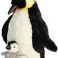 Aurora Sea Life 12" Emperor Penguin Plush Toy with Baby - Grey, Model 30510