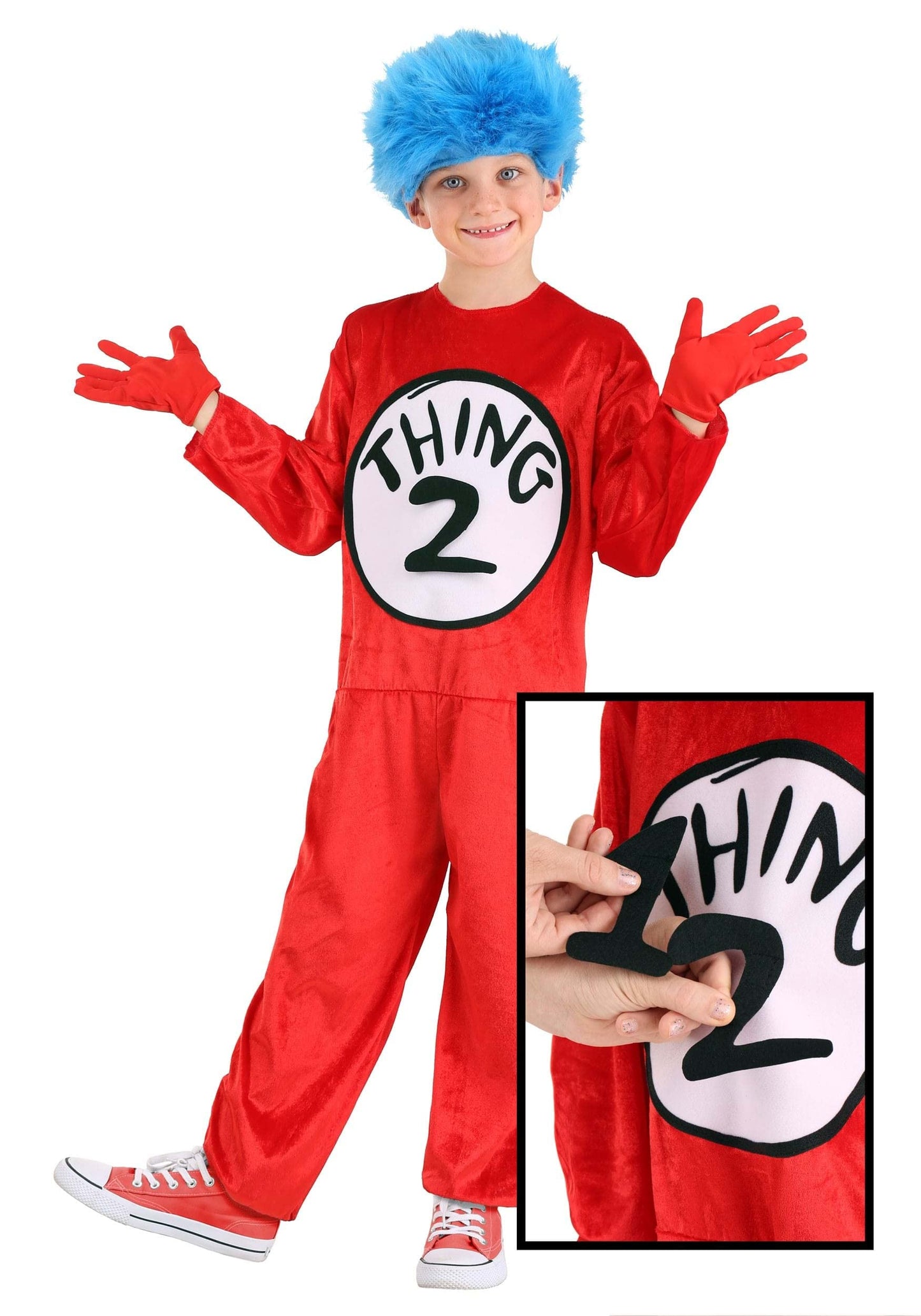 Elope Dr Seuss Thing 1 & Thing 2 Costume For Kids- Large (10-12)