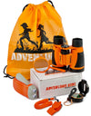 Adventure Kidz - Outdoor Exploration Kit, Children’S Toy Binoculars With Case, Flashlight, Compass, Whistle, Magnifying Glass, Backpack. Great Gift Set For Camping, Hiking, Stem, Pretend Play.