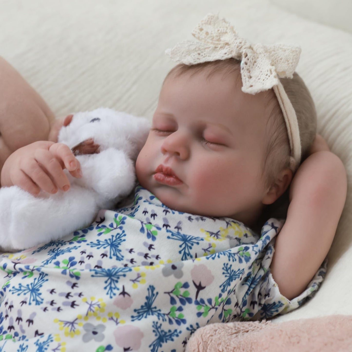 SCOM Lifelike Reborn Baby Dolls Loulou - 20 Cute Realistic Silicone Baby Girl  Weighted Full Vinyl Body Newborn Doll with Accessories for Ages 3+ | enhanced Gift