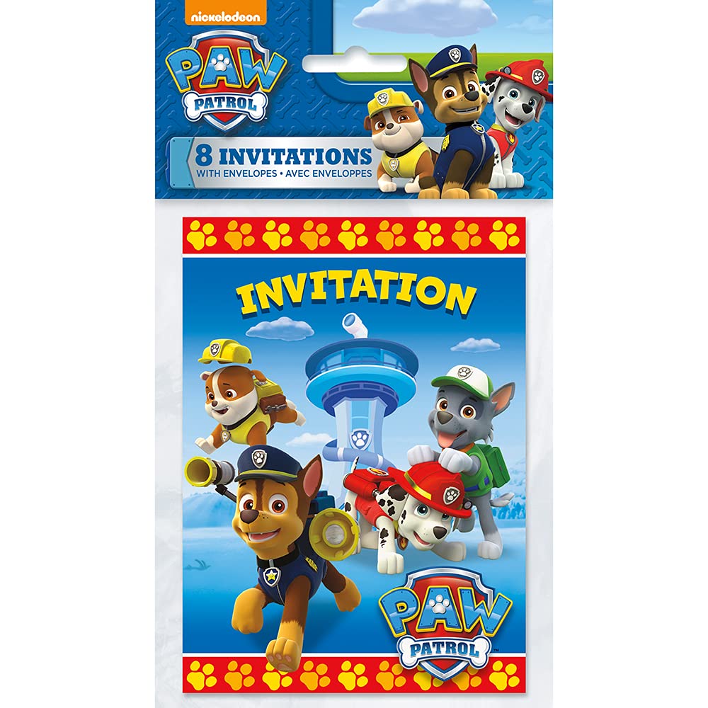 Unique Industries PAW Patrol Party Invitations, 8ct