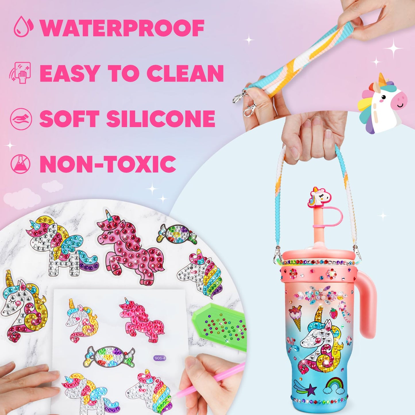 Decorate Your Own Water Bottle Kits for Girls- 4 5 6 7 8 Year Old Unicorn Painting Crafts, Fun Arts and Crafts for Kids Ages 4-6