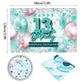 Happy 13Th Birthday Banner Backdrop Official Teenager 13 Years Old Pink And Teal Background Bday Decorations For Girls Photography Party Supplies Glitter