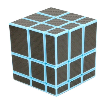 Cuberspeed Unusual Blue Mirror Cube Black Carbon Fiber Stickers 3X3 Magic Cube Mirror Blocks Blue Speed Cube