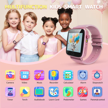 Kids Watches For Girls Toys Age 4-12, Zuodun Smart Watch For Kids With Camera, 26 Puzzle Games, Alarm Clock, Pedometer, Audioboo
