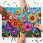 1000 Piece Jigsaw Puzzle for mature-themeds - Stained Glass Mosaic Flowers Art  Colorful Daisy Garden Puzzle  Difficult Challenging Game  enhanced Recycled Gift for Women Men Teens