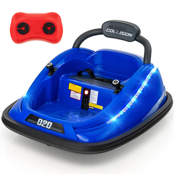 Olakids Bumper Car For Toddlers, 12V Kids Electric Ride On Toy With Remote Control, Battery Powered Vehicle Racer For Baby, 360 Degree Spin Rotation, Colorful Flashing Led Lights, Music (Blue)