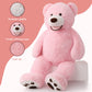 Morismos Giant Pinkteddy Bear 4 Feet, Big Pink Teddy Bear With Big Footprints 4.3Ft, Large Bear Stuffed Animals For Girlfriend G