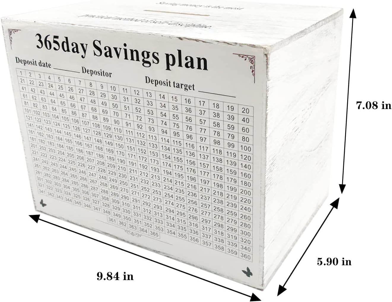 mature-themed Money Saving Bank Box  Piggy Bank for mature-themeds  Vault Wooden Savings Box  365 Day Savings Box. Must be Broken to Access Money  White