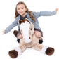 Tezituor Giant Horse Stuffed Animal  4ft Soft Horse Plush Hugging Pillow  Realistic Large Stuffed Brown Horse Plush Toys Birthday Gifts for Boys Girls