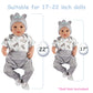 BABESIDE 6-Piece Reborn Baby Doll Clothes Set for 17-22 Inch Dolls - Dinosaur Outfit with Hat  Bib  Socks for Boy or Girl Dolls