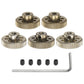 uxcell 64P Pinion Gear Set 3.175mm (1/8'') Shaft 46T 47T 48T 49T 50T Aluminum Alloy Motor Gears with Step for 1/10 RC Car (5pcs)