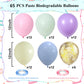 Pastel Balloons, 65 Pcs Pastel Color Balloons, Macaron Balloons Mit Glitter Gold Confetti Balloons For Easter Balloon Arch, Colo