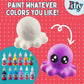 Idiy Diy Party Craft Kit Jumbo Ocean Pals Squishies (8 Unique Sea Animals W 12 Fabric Paints) -White Kawaii Scented Slow Rise Sq
