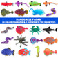 Color Changing Mold Free Bath Toys For Toddlers Kids, Color Change Sea Creatures Ocean Animal Toys & Glow In The Dark Toy With Bath Book(13 Pack), Water Table Toys Rubber Fish Toys For Kids Bathtub