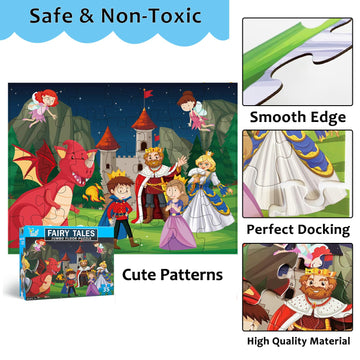 Jumbo Fairy Tales Floor Puzzle For Kids, Large Jigsaw Puzzles 35 Piece For Kids Ages 3-5,Preschool Learning & Education Toys, Gi