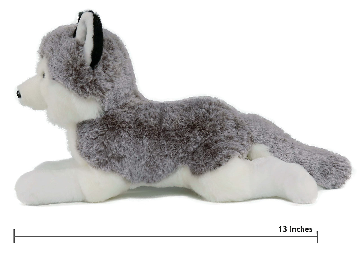 Ice King Bear Lifelike Siberian Husky Stuffed Animal - Plush Toy - 13 Inches Length (Weighted)