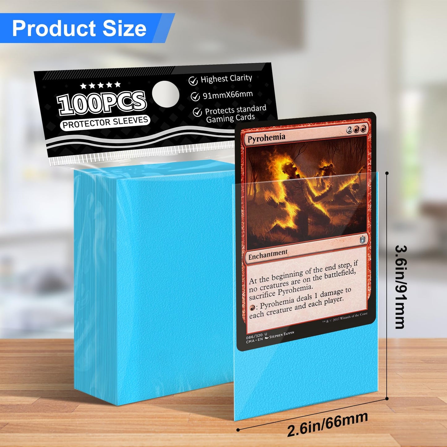 Trading Card Sleeves For Mtg, 300 Pcs Matte Sleeves Perfect Fit For Trading Cards Sports Cards Baseball Cards Tcg Yugioh Magic C