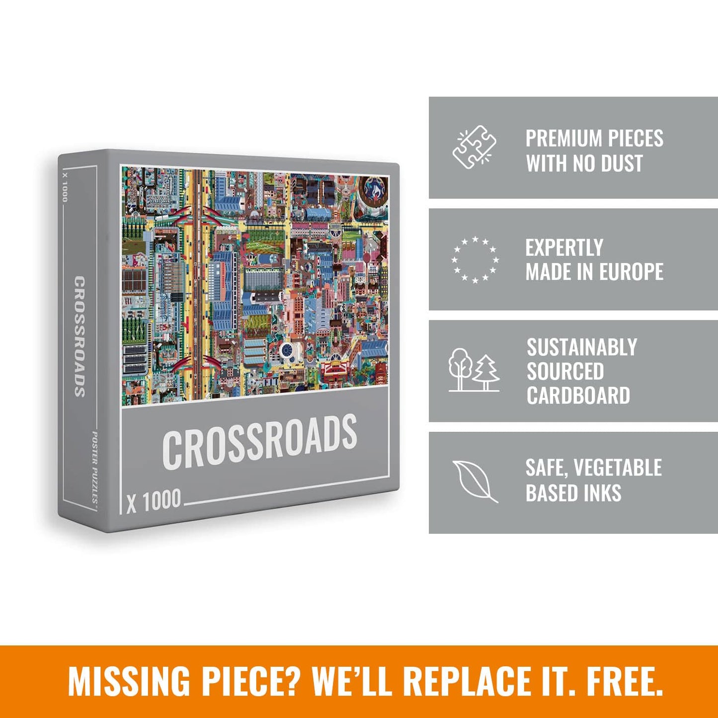 Cloudberries Crossroads Puzzle, Beautiful, Challenging Street Map Puzzle For Adults, Super Detailed 1000 Piece Jigsaw Puzzles