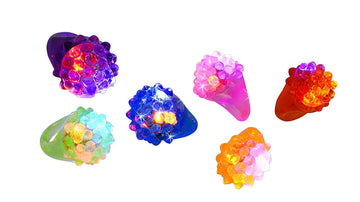 Kangaroo 18-Pack LED Light Up Rings | Neon Glow Rings for Kids & Adults | Party Favors for Birthday, Glow Parties & More