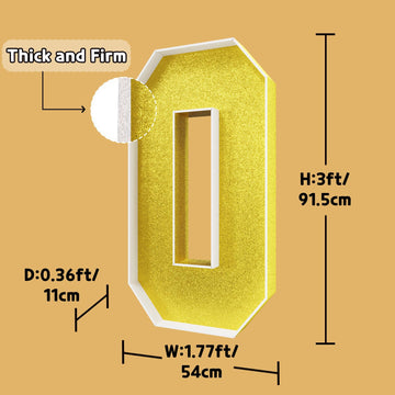 Imprsv 3Ft Gold 10Th-Birthday Decorations Numbers: 10Th Birthday Party Anniversary Decorations Large Light Up Numbers 10 For Gir