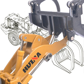 Ailejia 1/50 Scale Diecast Wood Grab Construction Vehicle Toys Timber Grab Truck Heavy Wooden/Building Articulated Alloy Constru