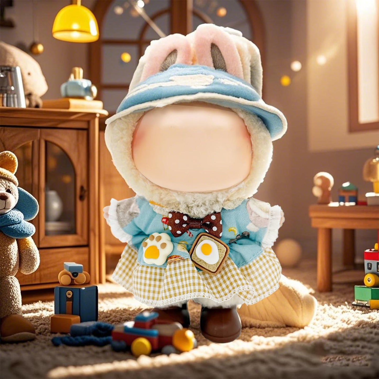 Eayaele Clothes for Labubu - 3PC Set with Shoes for 6.7 Inches Doll  enhanced Outfit with Accessories  Stylish Clothes for Labubu (NO Doll)(LBB-21)