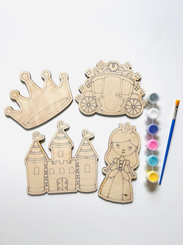 American Elm Kids Diy Wood Paint Kit Party & Classroom Activity Wooden Craft Set Mdf Cutouts Paint Set Gift Fun & Educational (