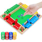Cretvis 1-4 Players 12In Large Shut The Box Dice Game, 10 Numbers Traditional Wooden Pub Bar Board Family Table Mat Game Dice Fo