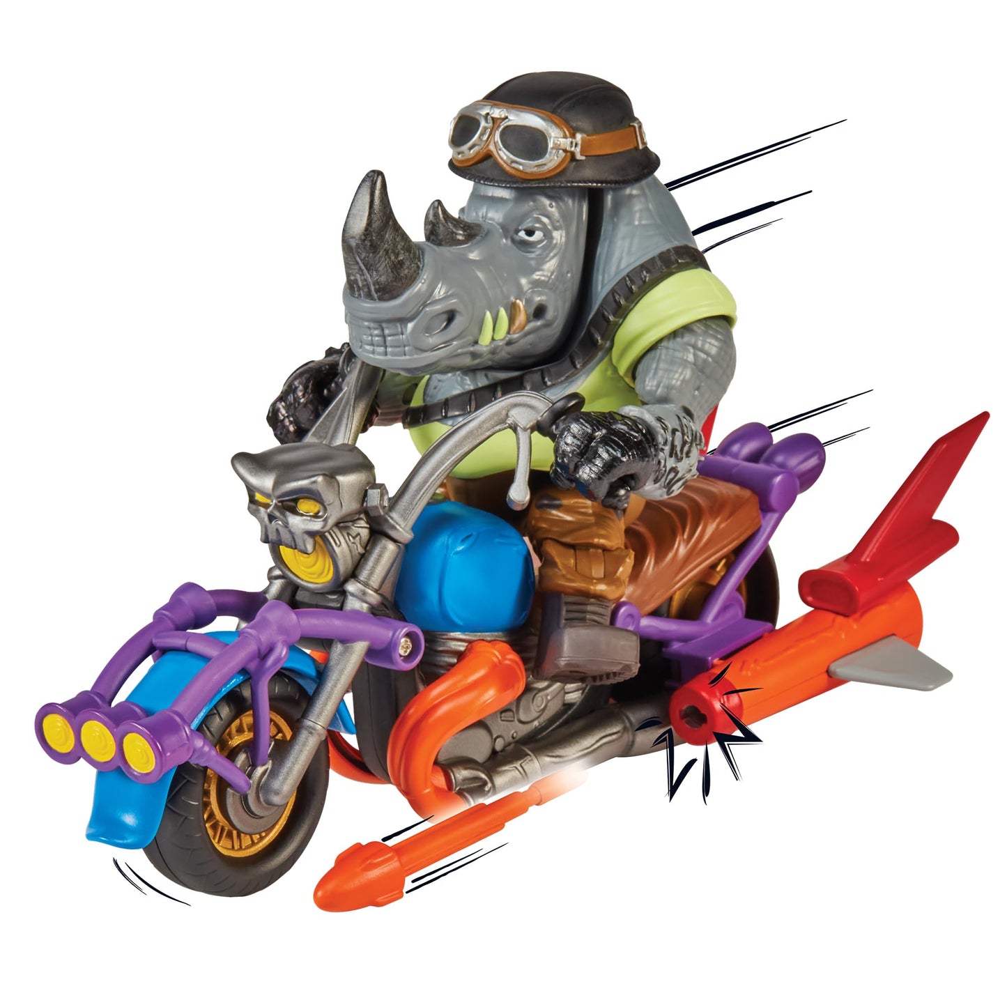 Teenage Mutant Ninja Turtles: Mutant Mayhem Chopper Cycle With Exclusive Rocksteady Figure By Playmates Toys