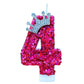Hot Pink Birthday Number 4 Candle for Cake, Pink Number 4 Candle, Fun Glitter Hot Pink Cake Topper Birthday Decorations Cupcake 