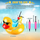 Deekin Inflatable Duck Drink Floats - 50 Pcs Reusable Pool Cup Holders, PVC, 9.45x8.66", Cute Design for Summer Parties