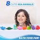 Lotfancy Bath Toys For Kids Ages 1-3, Mold Free Baby Bath Toys For Toddlers 2-4, 8Pcs No Holes Ocean Sea Animal Bathtub Toys, Soft Bath Tub Toys