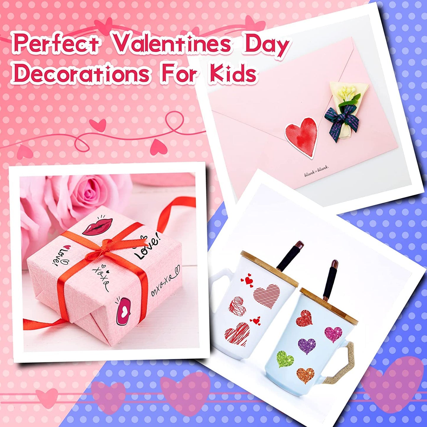 Linaye Valentines Heart Stickers For Kids - 2000Pcs Cute Valentines Day Stickers 45 Sheets Love Stickers For Cards Envelopes Cra
