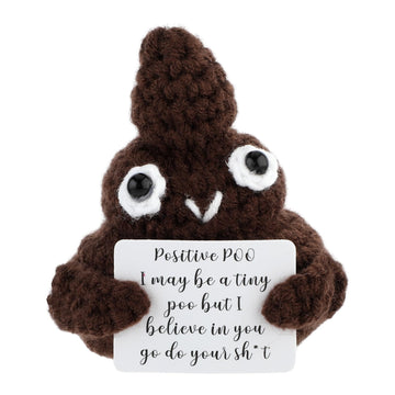 Dslsqd Mini Funny Positive Poo, 3 Inch Positive Poo Crochet Cute Wool Funny Knitted Positive Poo Doll Cheer Up Gifts For New Yea