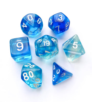 Vvpesca Blue Dnd Dice Set Of 7 Pcs - Polyhedral Dice Set For D&D, Dungeons And Dragons, Role Playing Games, Coc, Mtg, Ttrpgs Acc