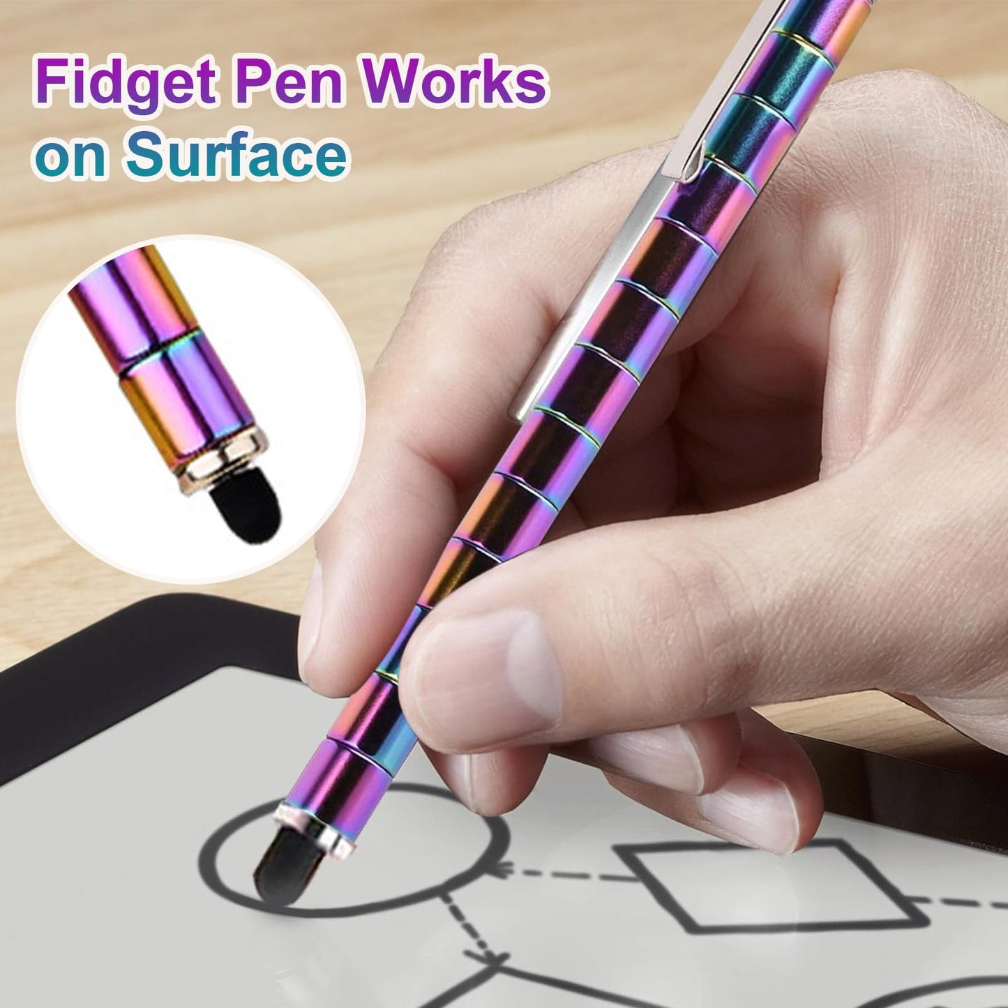 Fidget Pen, Magnetic Fidget Toys Pen,Deformable Magnet Metal Writing Pen For Age 8-13 Kids Boys Girls Teens Adults, Classroom Pr
