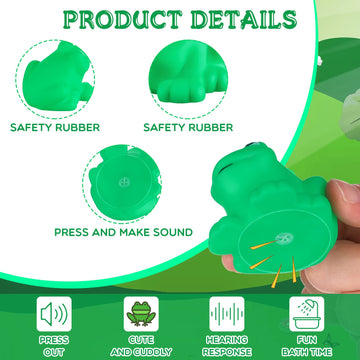 Zubebe Rubber Frogs Squeak And Floating Frog Sea Turtle Rubber Bath Toy Baby Shower Swimming Bathtub Toys For Shower Frogs Bathtub Birthday Party Decoration Boys Girls Bath Toys (Frog, 48)