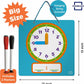 Scribbledo Writable Dry Erase Learning Clock For Kids Write & Wipe Demonstration Clock For Kids Learning To Tell Time Classrooms And Homeschool Supplies